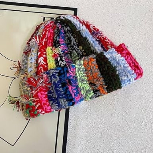 Χειμερινό Σκουφάκι, Πολύχρωμο Ριγέ Θερμικό Σκουφάκι, Άνετο Πλεκτό Σκουφάκι - για 1