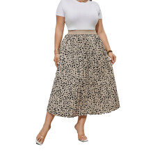 Gonna plissettata taglie forti da donna, casual, in chiffon, con elastico in vita, stile boho, gonne midi taglie forti