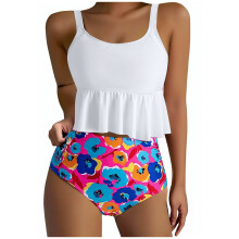 Zomerse vintage badpakken en zwemkleding voor dames met print, conservatieve badkleding, bedrukte strandrokjes en bikini's in de uitverkoop.