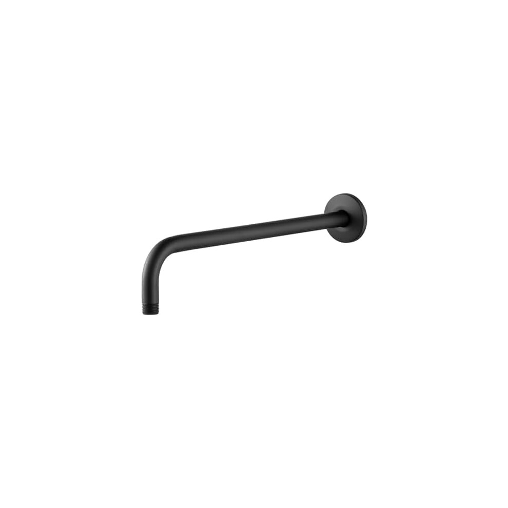 Shower Arm With Flange, 12 In Wall Mount Replacement Angle Shower Head Arm Wall-Mounted For Fixed Shower Head & Handheld Showerhead, Matte Black 9402001910486