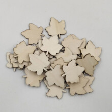 Houten esdoornbladuitjes voor knutselprojecten en feestdecoraties, 33x29 mm, beige