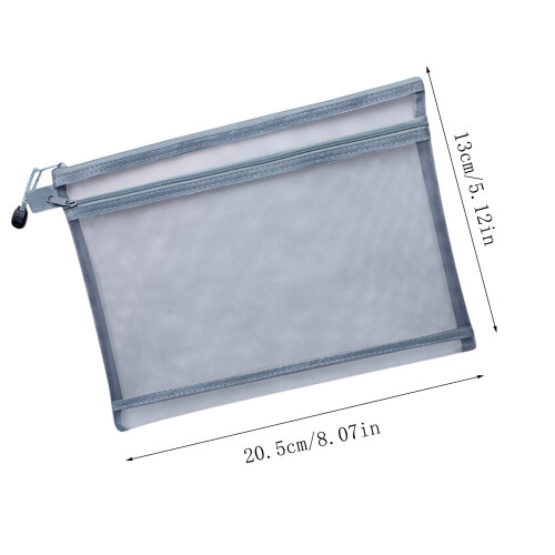 Bolsa transparente de malha dupla com fecho de correr A6 2