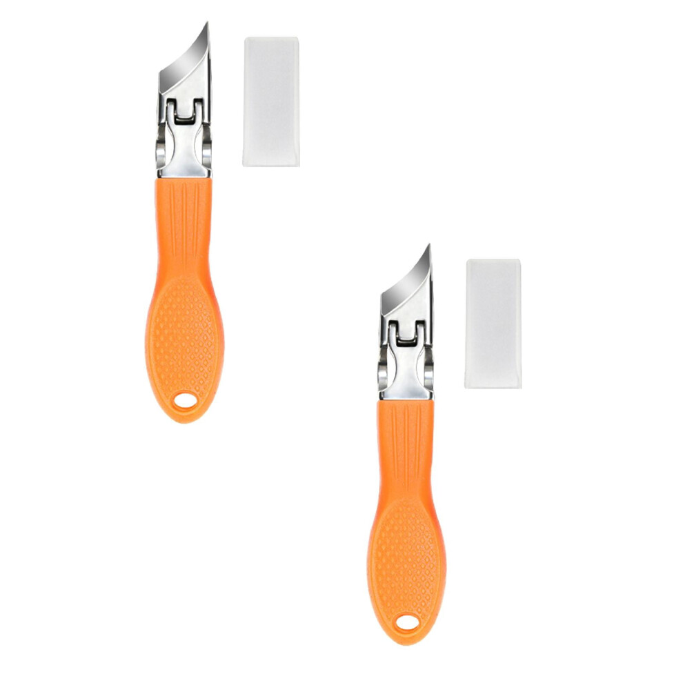 yocbz 2-Pack Curved Edge Nail Clippers, Stainless Steel Slant Tip, Ergonomic Grip â Compatible with Hard Nails & Cuticles