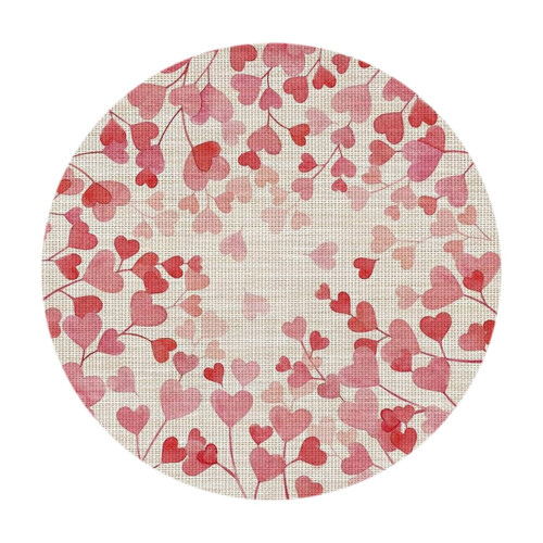 Heart-Shaped Linen Placemat 36 cm 1 Pack 1