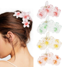 Lot de 4 pinces à cheveux fleuries pour femmes – Antidérapantes, maintien ferme, compatibles avec les cheveux épais et fins