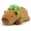 Λούτρινο Capybara με βαρίδι και σακίδιο πλάτης με χελώνα, μαλακό παιχνίδι-μαξιλάρι 1