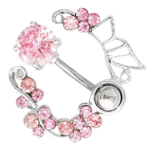 14G Vlinder Strass Navelpiercing Navelpiercing Sieraden 2