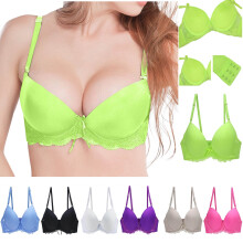Soutien-gorge de sport pour femme, sans armatures, avec détails en dentelle respirante, idéal pour la salle de sport (noir).