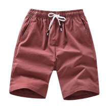 Herreshorts i bomull, pustende trenings- og løpeshorts, cargo-turshorts – rød M, kompatibel med treningsstudio og utendørsaktiviteter