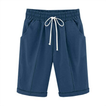 Damesshorts van katoen-linnenmix met trekkoord in de taille, maten S-2XL, casual/sport/strand – geschikt voor een actieve levensstijl