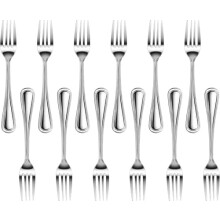 Conjunto de 12 garfos de jantar Slimline Pattern, aço inoxidável 18/0, 19 cm (7,5 polegadas), modelo 58048.