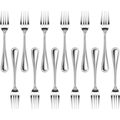 Conjunto de 12 garfos de jantar Slimline Pattern, aço inoxidável 18/0, 19 cm (7,5 polegadas), modelo 58048.