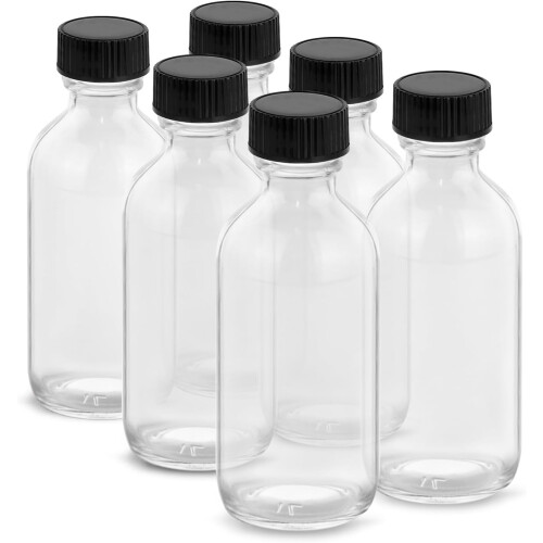 Μικρά γυάλινα μπουκάλια 2oz με καπάκια και χωνιά, στρογγυλά γυάλινα μπουκάλια Boston