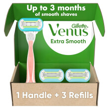Venus Extra Smooth Pink Razor Handle with 5 Blades