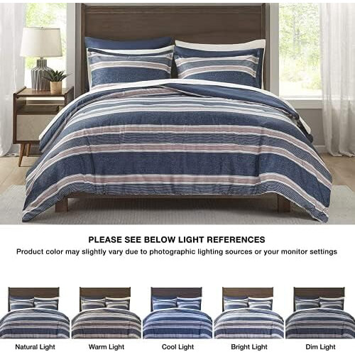 Queen Bed in a Bag Set – Red & Grey Stripes, Microfiber 1