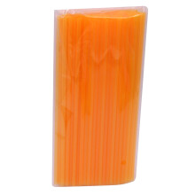 200 orangefarbene Trinkhalme aus Kunststoff, 26 cm
