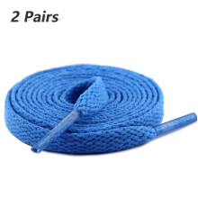 2 Pair Flat Shoe Laces for Sneakers, 29 Colors Shoelaces for Sneakers, Athletic Shoelaces in 6 Different Lengths, blue, 55" / 140cm