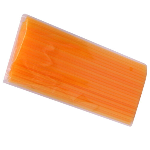 200 Canudos Flexíveis Laranja de 10" 1