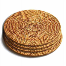 4 stuks rotan onderzetters voor warme gerechten - geïsoleerde onderzetters, pannenlappen voor op tafel, hittebestendige matten voor in de keuken