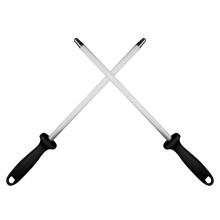 2 Pcs Stainless Steel Sharpening Rod Set, Kitchen Cutter Sharpener and Honing Steel for Blades
