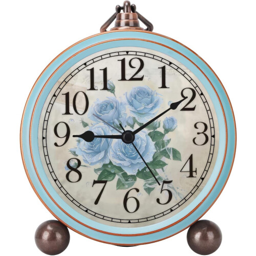 Réveil floral vintage, 12,7 cm, à piles