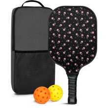 Pickleball paddles set floral fiberglass 2 pcs with balls