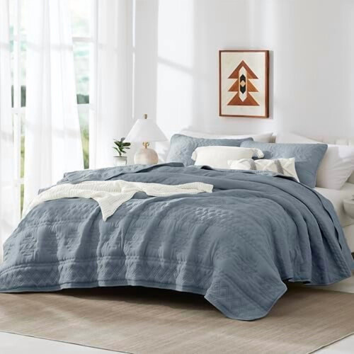 Geometrisches Polyester-Steppdecken-Set California King 1