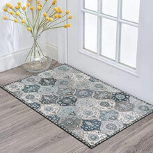 Tapis marocain à motif treillis 60 x 90 cm, antidérapant et lavable en machine