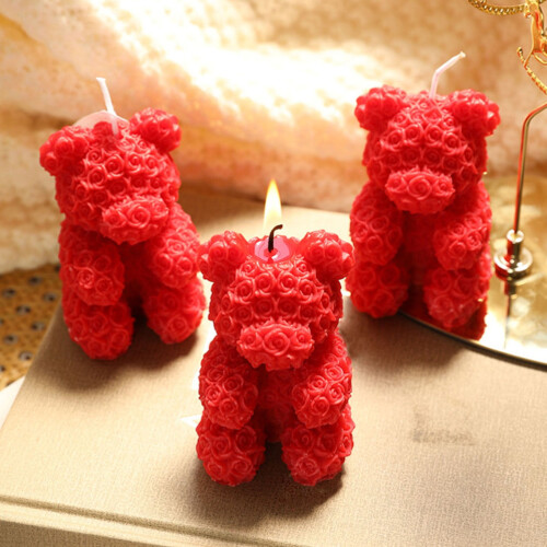 Κερί αρωματοθεραπείας Rose Bear, αρωματικό κερί για την ημέρα του Αγίου Βαλεντίνου - 2
