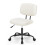 Chaise de bureau d'intérieur à dossier bas et hauteur réglable, blanche 1