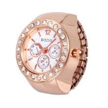 Elastische vingerringhorloge met quartz uurwerk, casual en modieus vingerhorloge