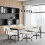Chaise de bureau d'intérieur à dossier bas et hauteur réglable, blanche 4