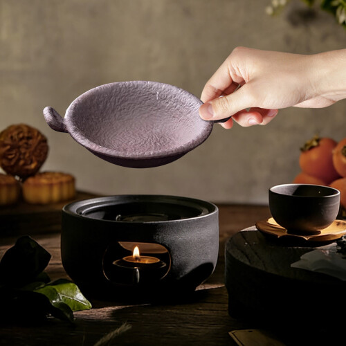 Ceramic Tea Roasting Stove Set with Candle Heater Aroma 2