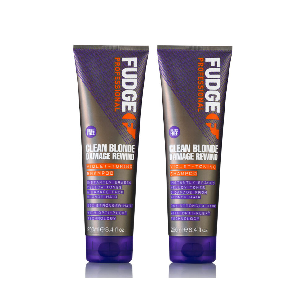Fudge Purple Clean Blonde Damage Rewind Violet Toning & Repair Shampoo