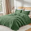 Olive Green King Quilt Set with 2 Shams 2