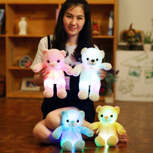 Mehrfarbiger LED-Plüschteddybär (1 Stück) 1
