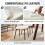Chaise de bureau d'intérieur à dossier bas et hauteur réglable, blanche 6