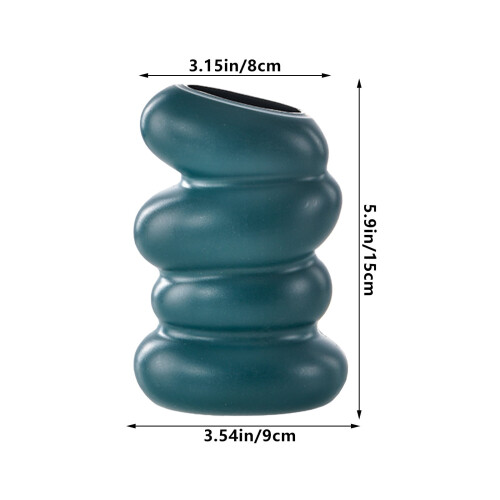 Vase en plastique vert émaillé 15 x 9 x 8 cm 2