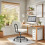 Chaise de bureau d'intérieur à dossier bas et hauteur réglable, blanche 5