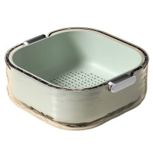 MOQIN Siebschüssel-Set, 2er-Pack, platzsparend und BPA-frei, aus Kunststoff, für Nudeln, Gemüse und Obst