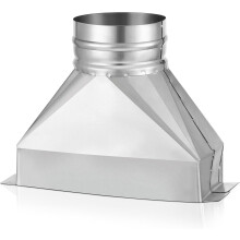 4'' Dia x3-1/4" x10'' L Ορθογώνιος προς Στρογγυλός Αγωγός Μετάβαση από Γαλβανισμένο Χάλυβα