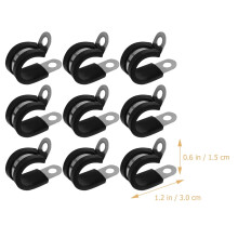 Kit de 20 pinces métalliques en acier inoxydable pour câbles, assorties et de couleur noire.