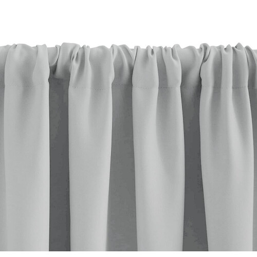 Short Tier Curtains Light Grey 52" x 18" (2 Pack) 2