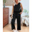 Women's Two-Piece Set in Black, Polyester, Size S 4