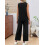 Women's Two-Piece Set in Black, Polyester, Size S 2