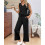 Women's Two-Piece Set in Black, Polyester, Size S 3