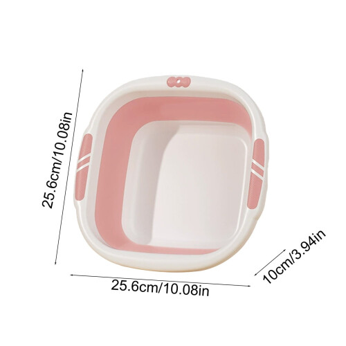 Collapsible Wash Basin Pink Non-Slip Lightweight Foldable 2