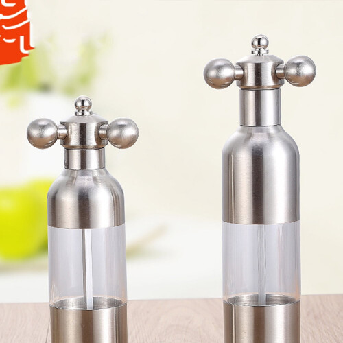 Cylinder Shaped Manual Spice Grinder 1Pack 1.9x8.3in Silver 1