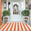 Fall Door Mat Orange White Striped 4x6 Ft 1