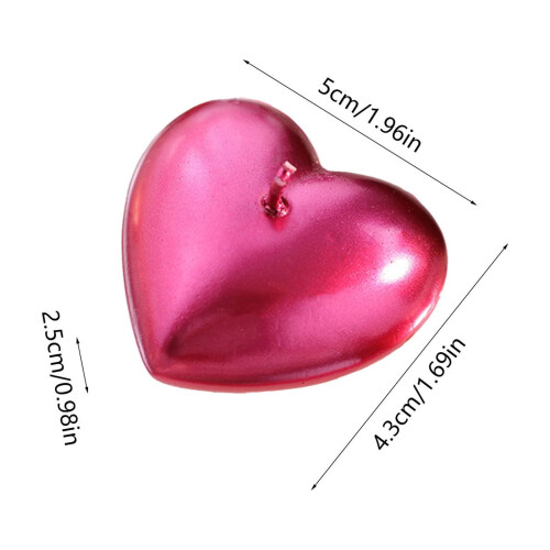 Hjerteformet duftlys, pink, 1 stk. 2